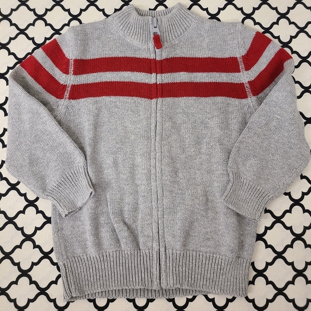 Cherokee Gray and Red Zip Sweater 18 Months